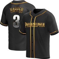 Bryce Harper Philadelphia Phillies Youth Replica Alternate Jersey - Black Golden