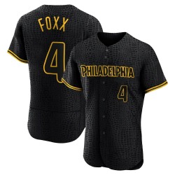 Jimmy Foxx Philadelphia Phillies Men's Authentic Snake Skin City Jersey - Black