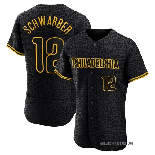 Kyle Schwarber Philadelphia Phillies Men's Authentic Snake Skin City Jersey - Black
