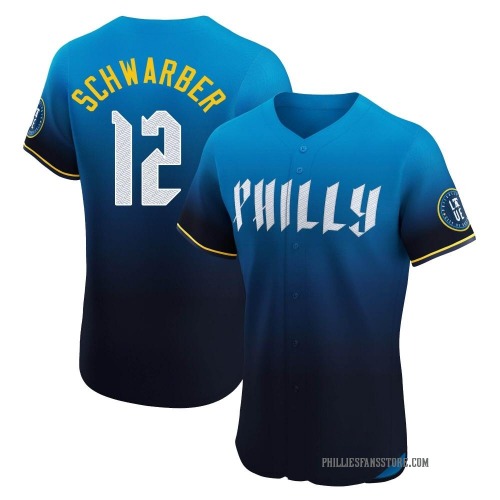 Kyle Schwarber Philadelphia Phillies Men's Elite 2024 City Connect Jersey - Blue