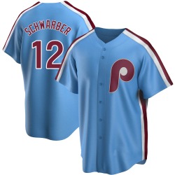 Kyle Schwarber Philadelphia Phillies Men's Replica Road Cooperstown Collection Jersey - Light Blue