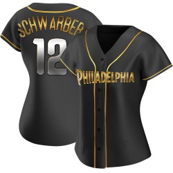 Kyle Schwarber Philadelphia Phillies Women's Replica Alternate Jersey - Black Golden