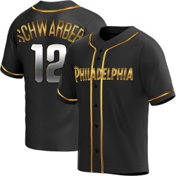 Kyle Schwarber Philadelphia Phillies Youth Replica Alternate Jersey - Black Golden